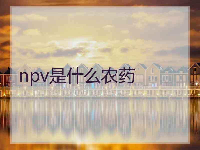 npv是什么农药