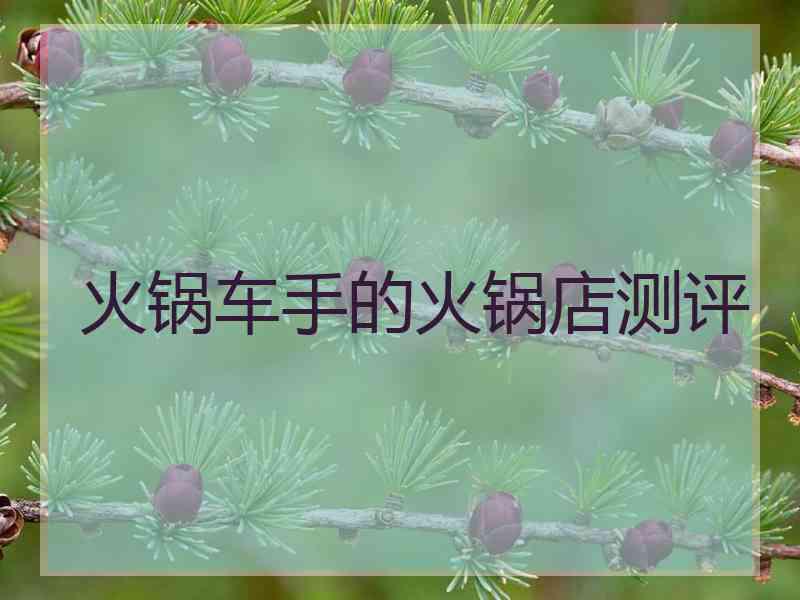 火锅车手的火锅店测评