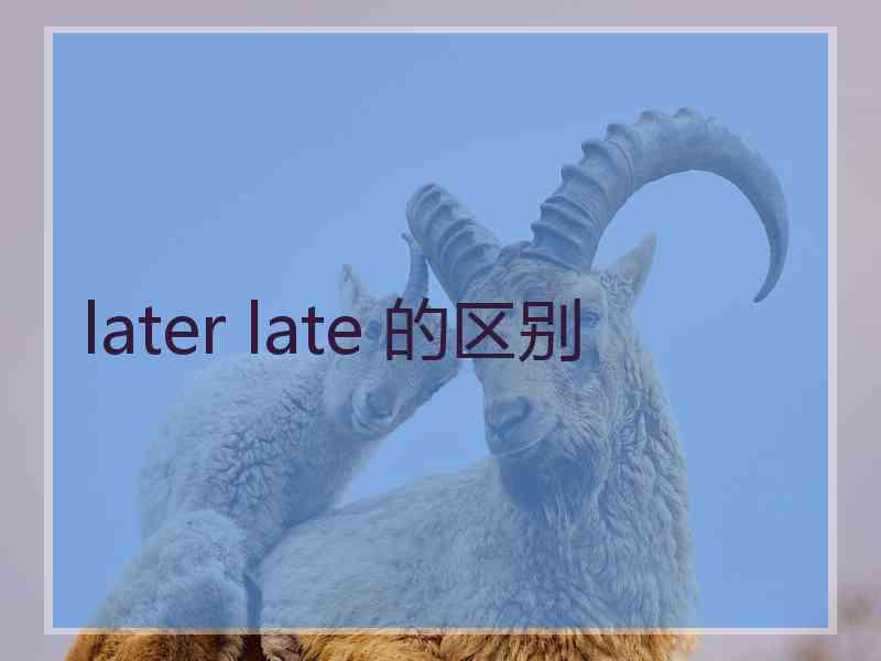 later late 的区别