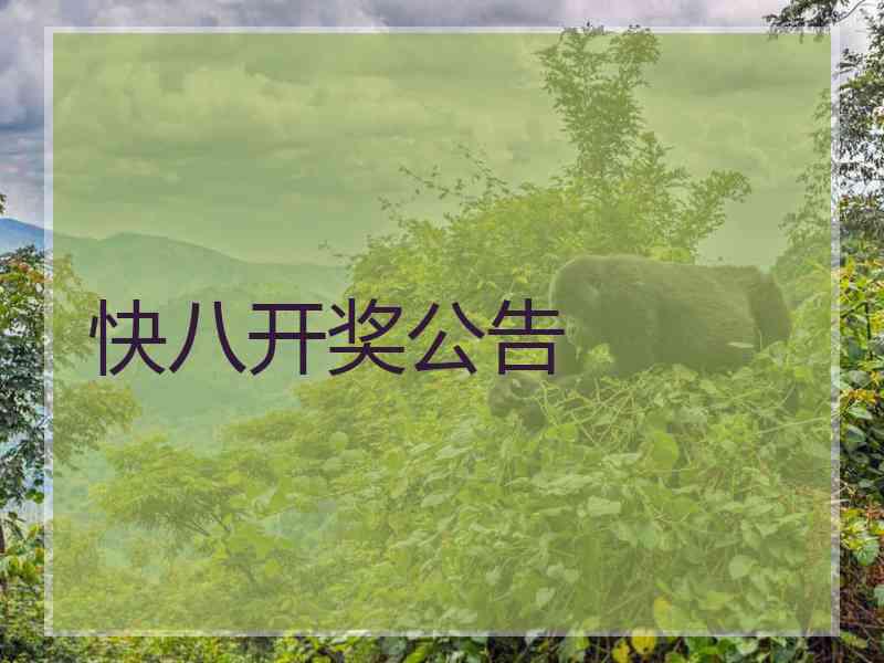 快八开奖公告
