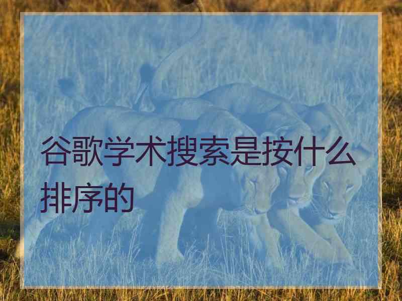 谷歌学术搜索是按什么排序的