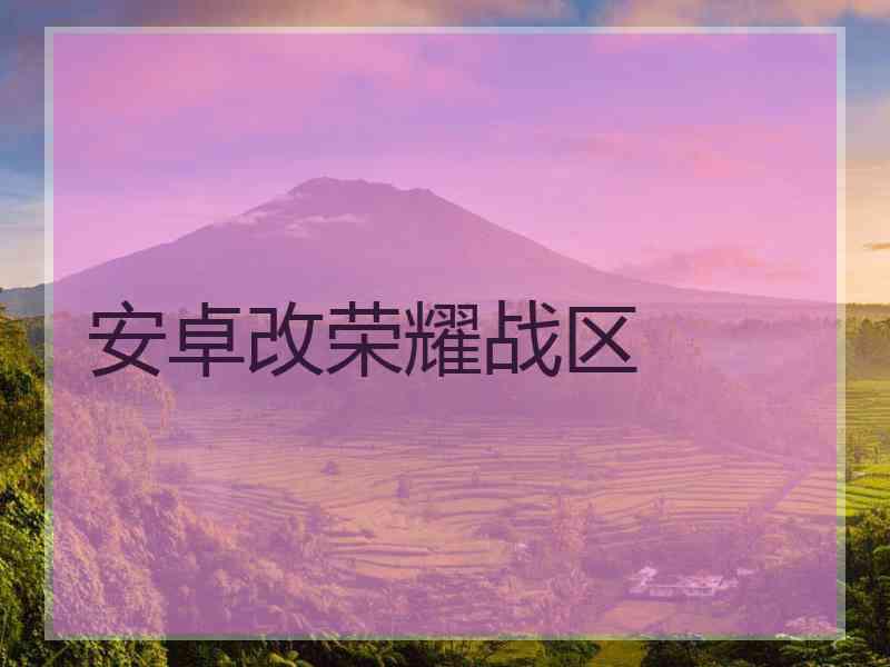 安卓改荣耀战区