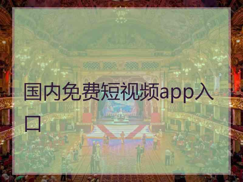国内免费短视频app入口