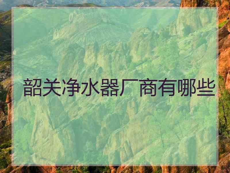 韶关净水器厂商有哪些