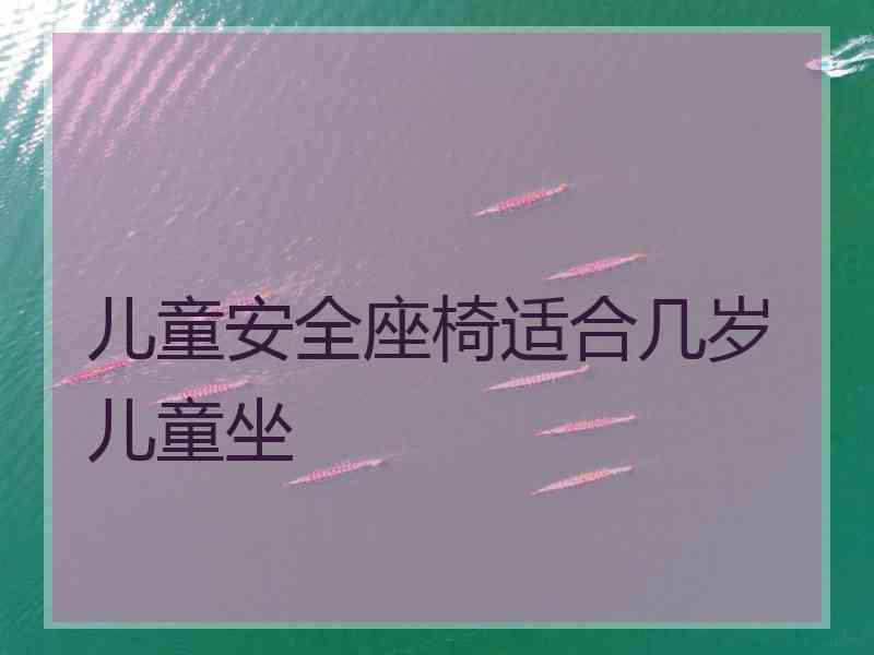 儿童安全座椅适合几岁儿童坐