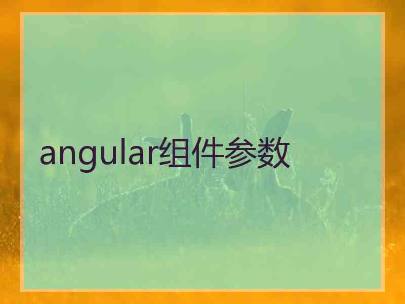 angular组件参数
