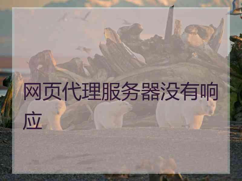 网页代理服务器没有响应
