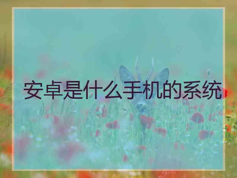安卓是什么手机的系统