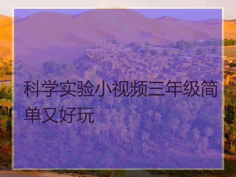 科学实验小视频三年级简单又好玩