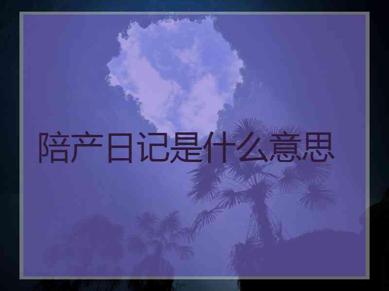 陪产日记是什么意思