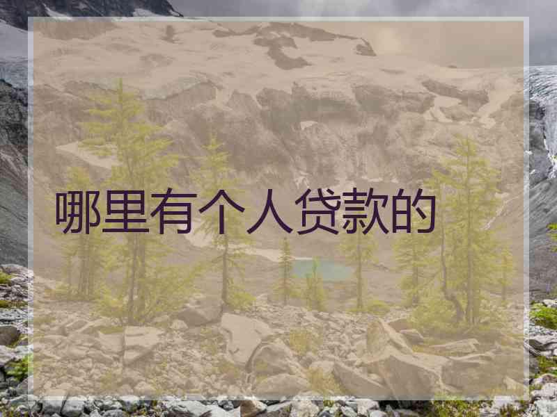 哪里有个人贷款的