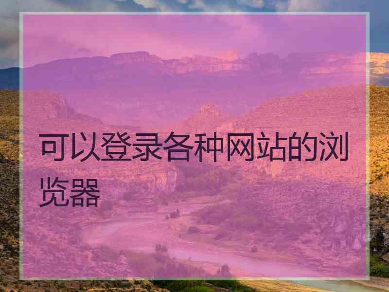 可以登录各种网站的浏览器