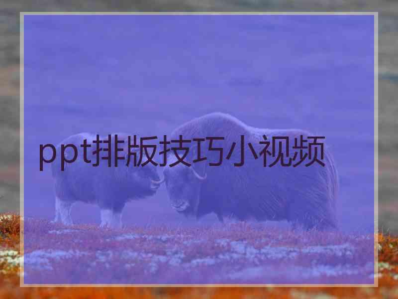 ppt排版技巧小视频