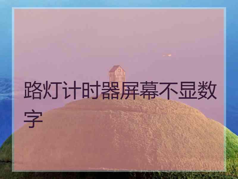 路灯计时器屏幕不显数字