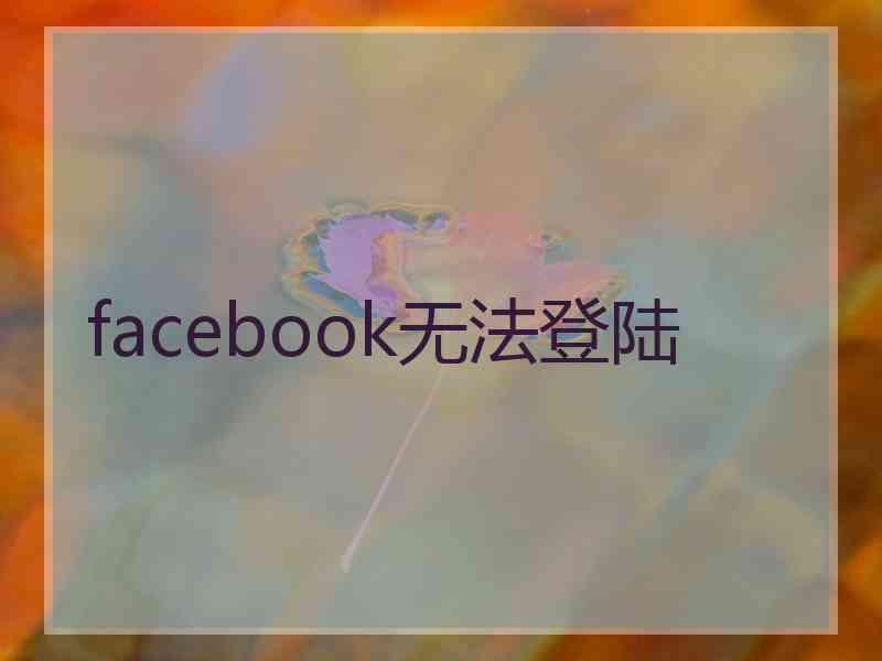 facebook无法登陆