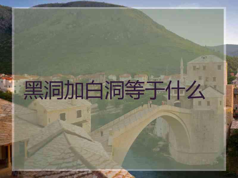 黑洞加白洞等于什么