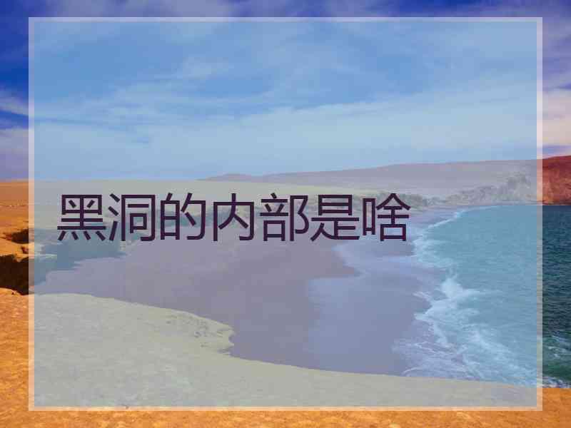 黑洞的内部是啥