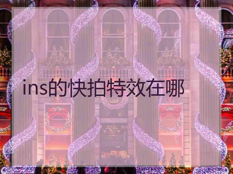 ins的快拍特效在哪