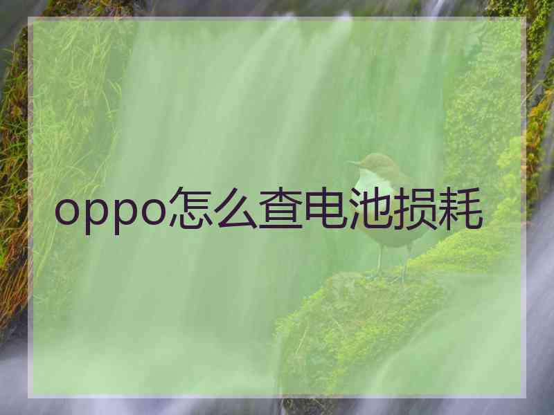 oppo怎么查电池损耗
