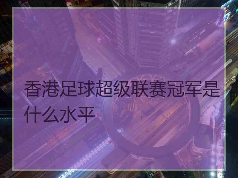 香港足球超级联赛冠军是什么水平