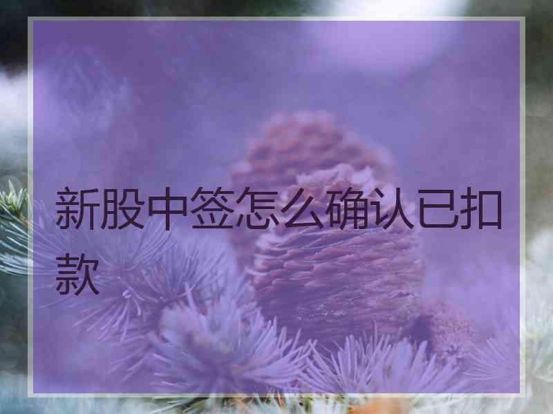 新股中签怎么确认已扣款