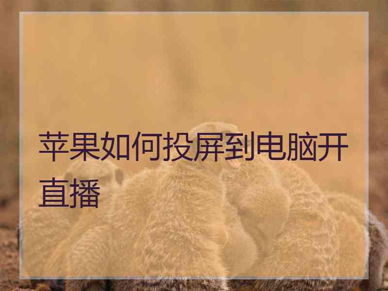 苹果如何投屏到电脑开直播