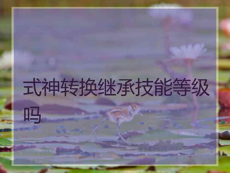 式神转换继承技能等级吗