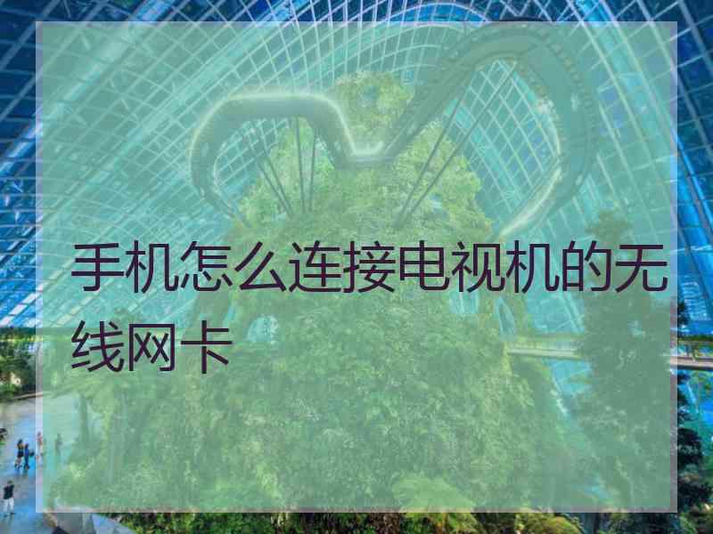 手机怎么连接电视机的无线网卡