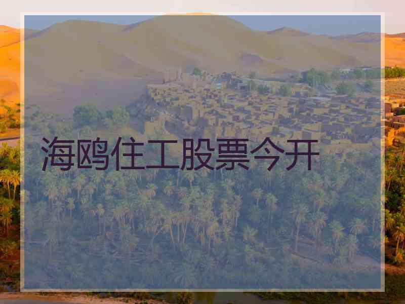 海鸥住工股票今开