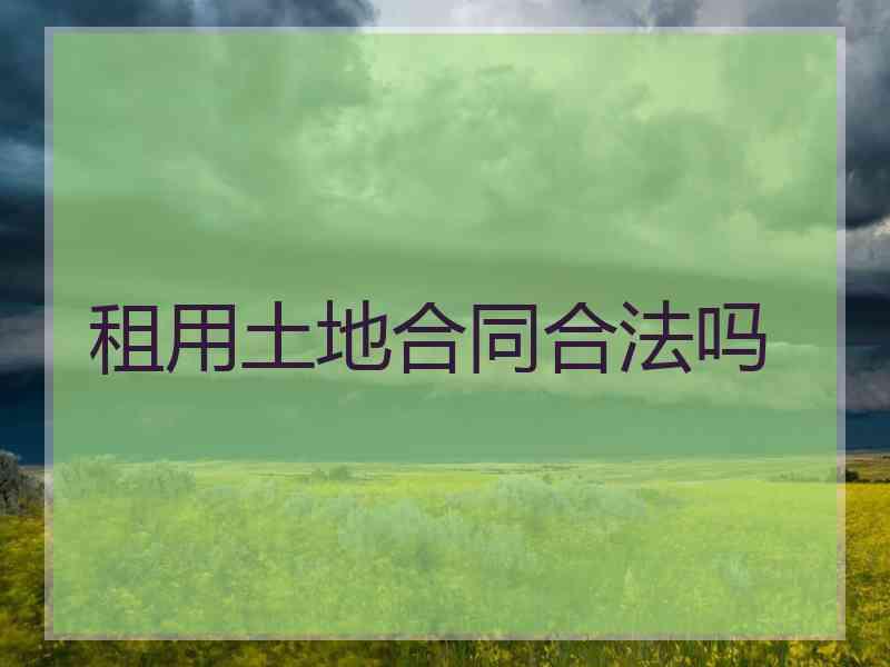 租用土地合同合法吗