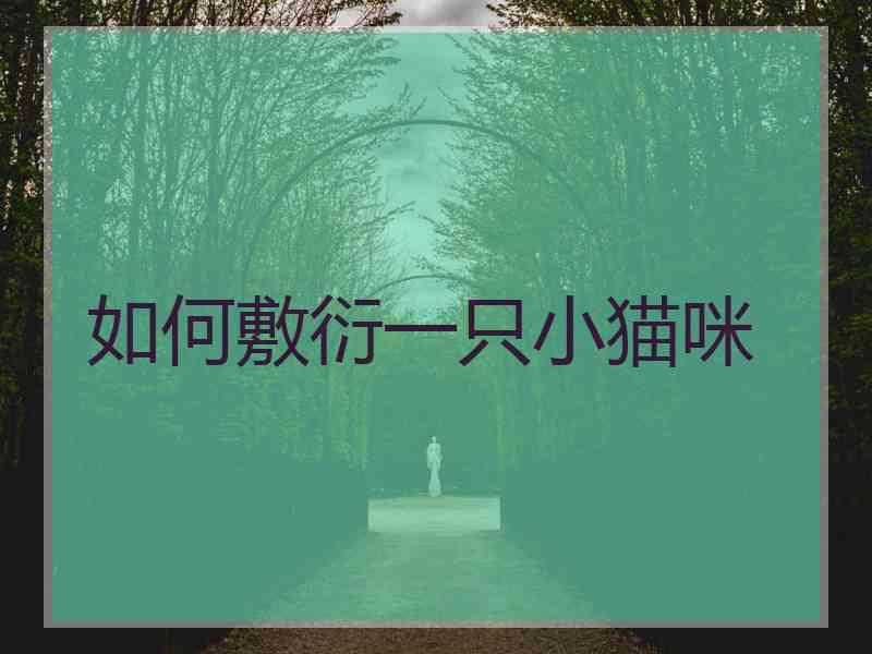 如何敷衍一只小猫咪
