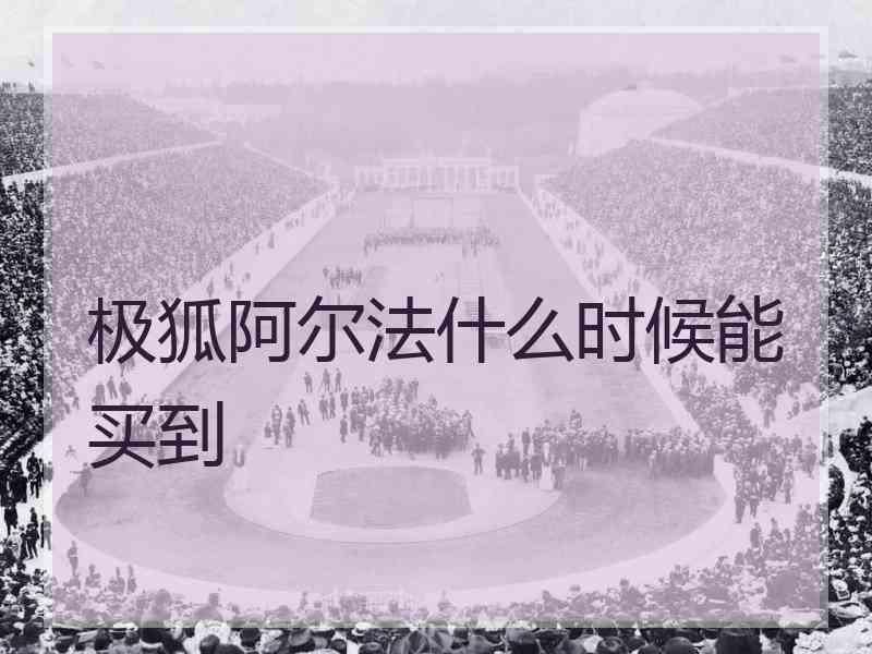 极狐阿尔法什么时候能买到