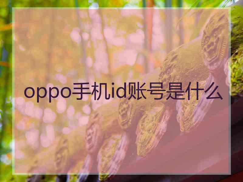 oppo手机id账号是什么