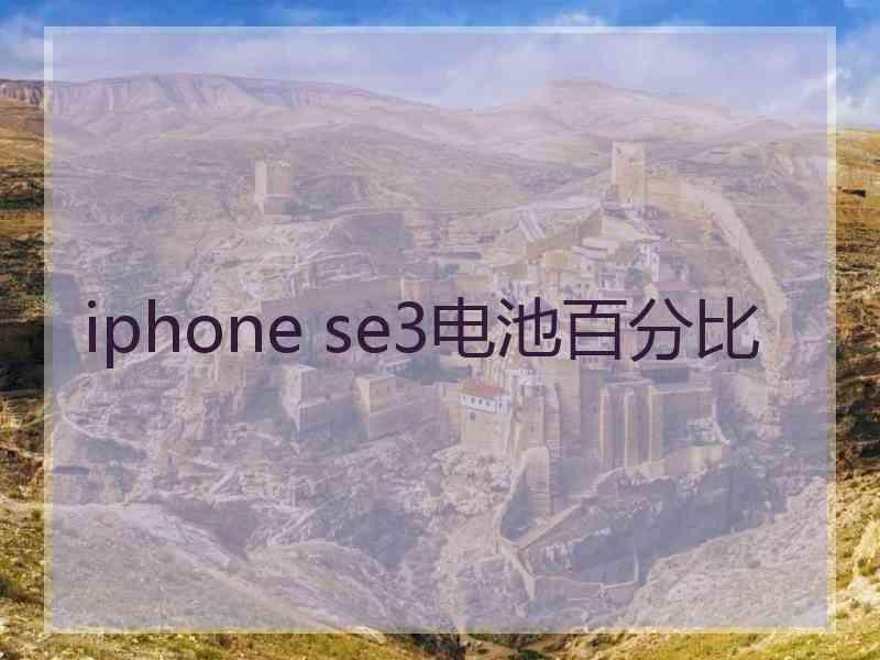 iphone se3电池百分比