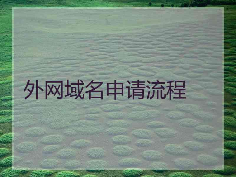 外网域名申请流程