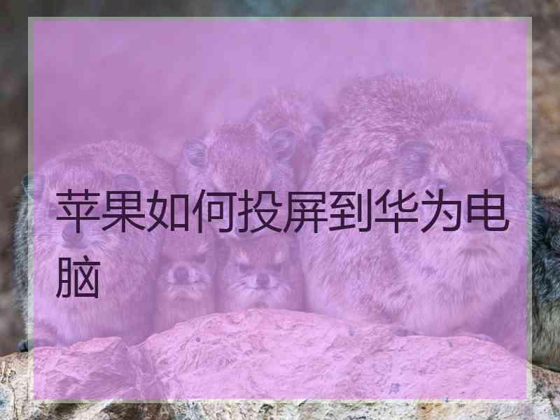 苹果如何投屏到华为电脑