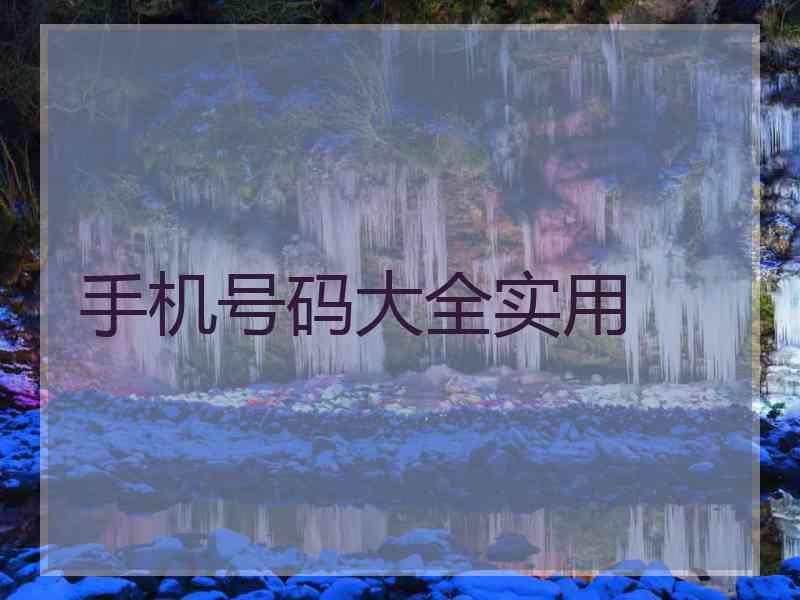 手机号码大全实用