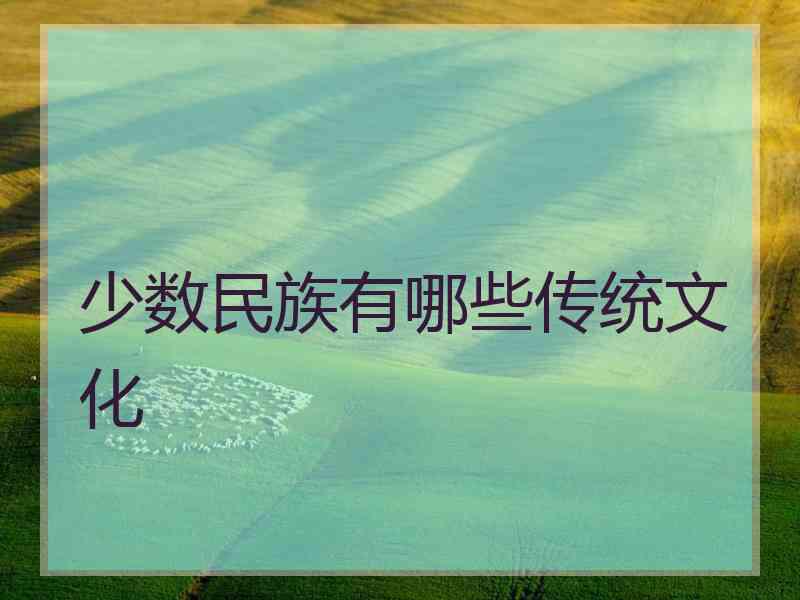 少数民族有哪些传统文化