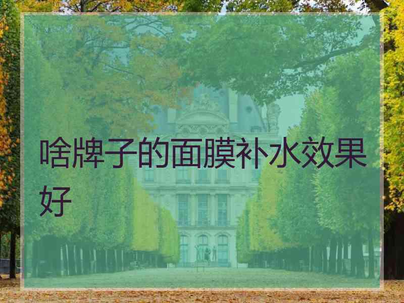 啥牌子的面膜补水效果好
