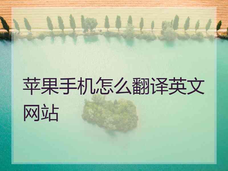苹果手机怎么翻译英文网站
