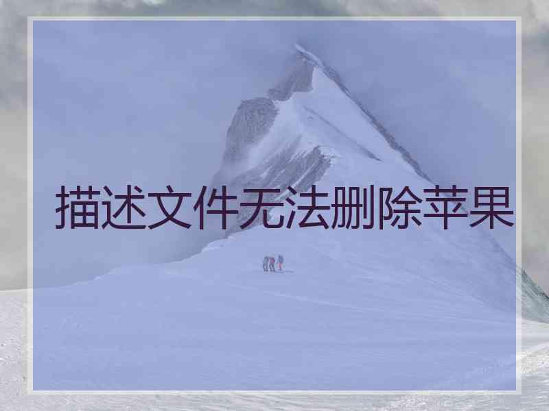 描述文件无法删除苹果