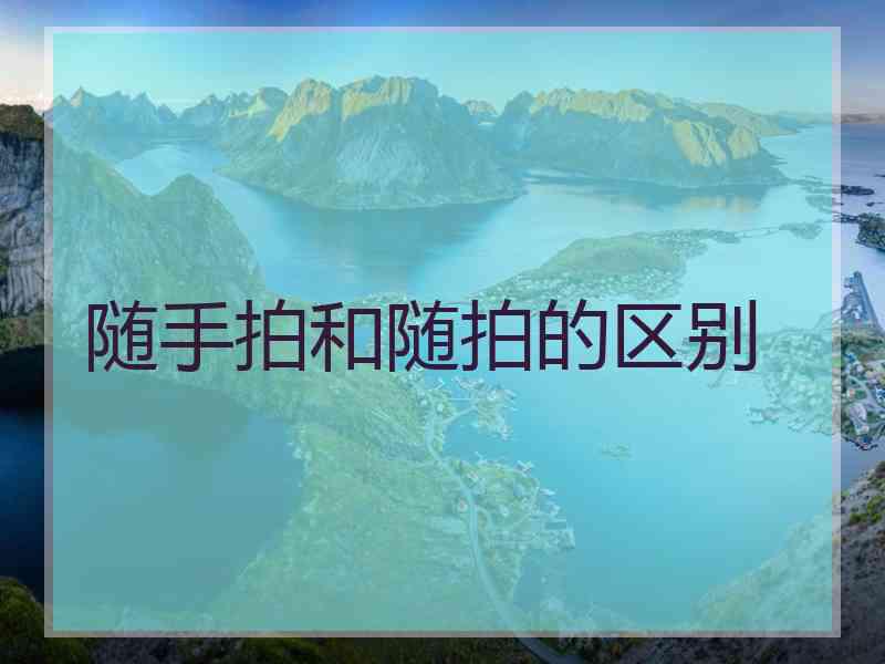 随手拍和随拍的区别