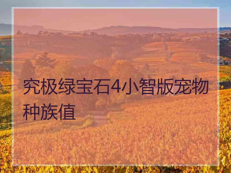 究极绿宝石4小智版宠物种族值