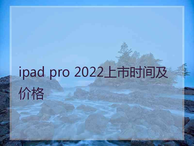 ipad pro 2022上市时间及价格