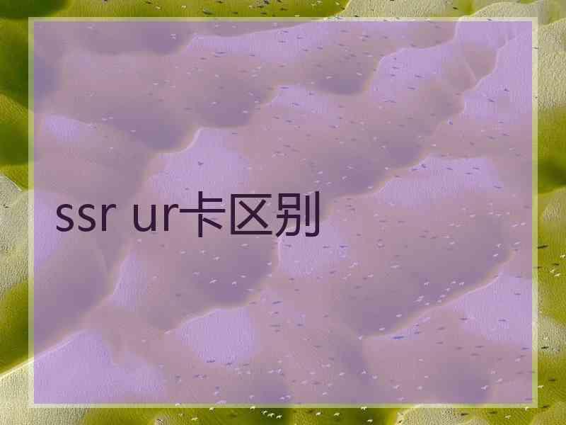 ssr ur卡区别