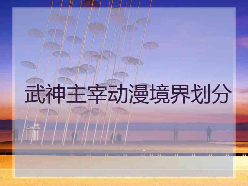 武神主宰动漫境界划分