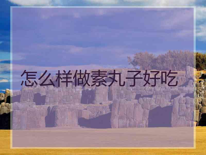 怎么样做素丸子好吃