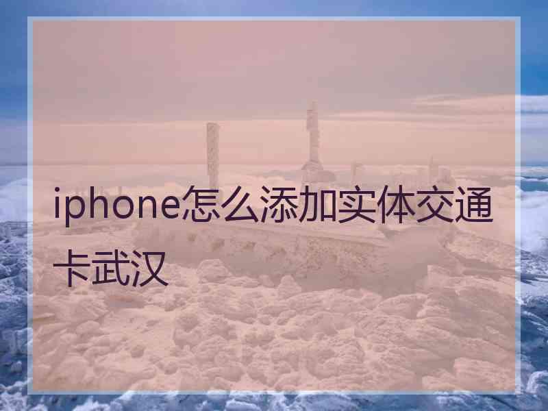 iphone怎么添加实体交通卡武汉