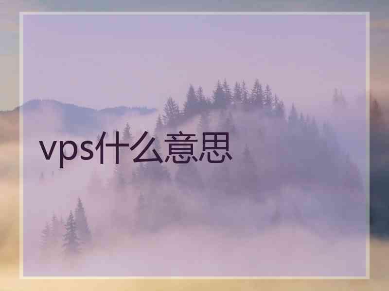 vps什么意思
