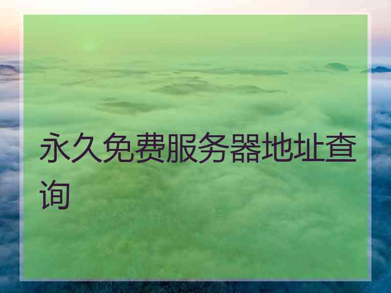 永久免费服务器地址查询